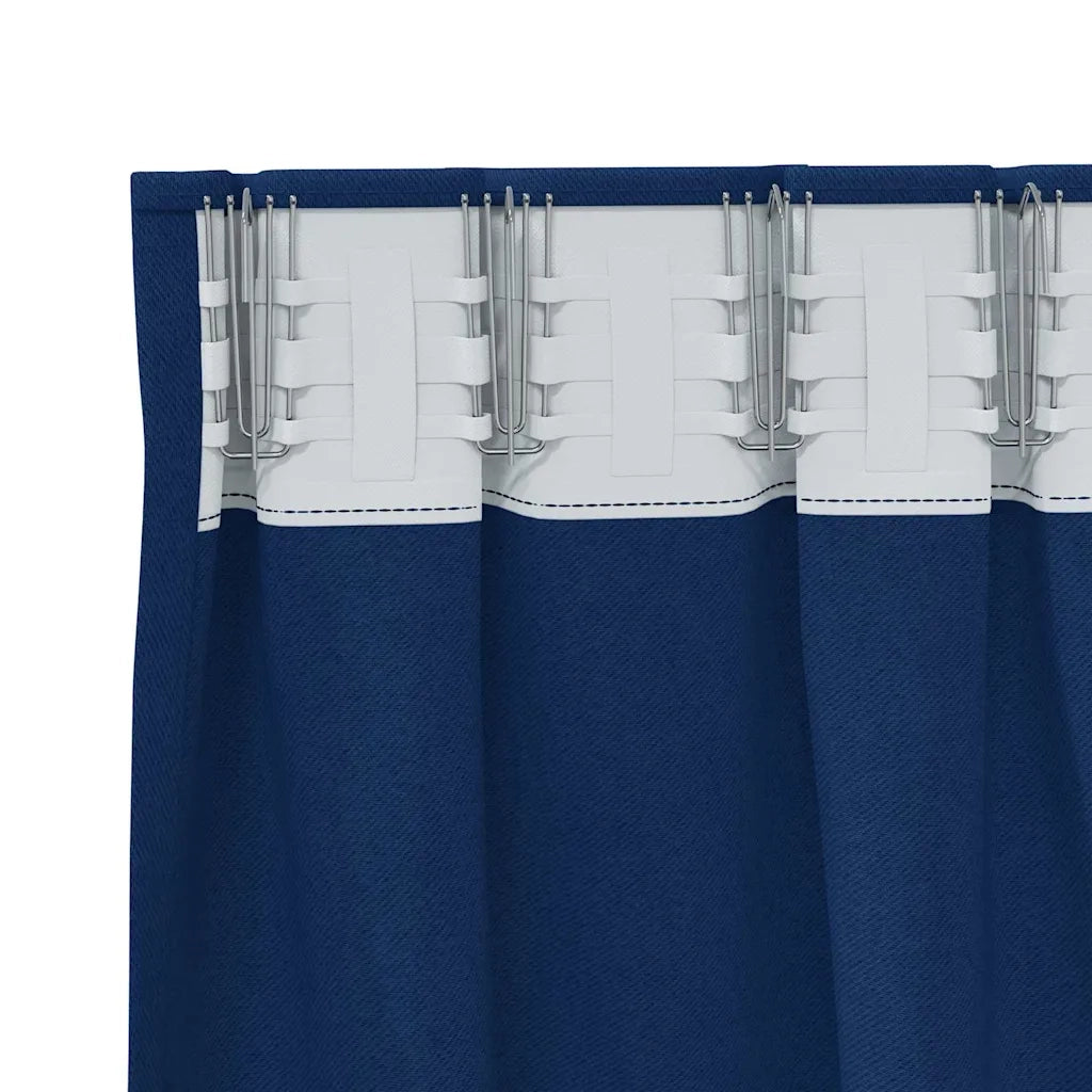 Tende Blackout con Anelli 2 pcs Blu Scuro 245 x 140 cm 4107476