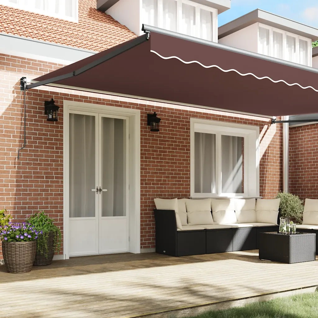 vidaXL Tenda Sole Retrattile Manuale 500x300 cm Marrone