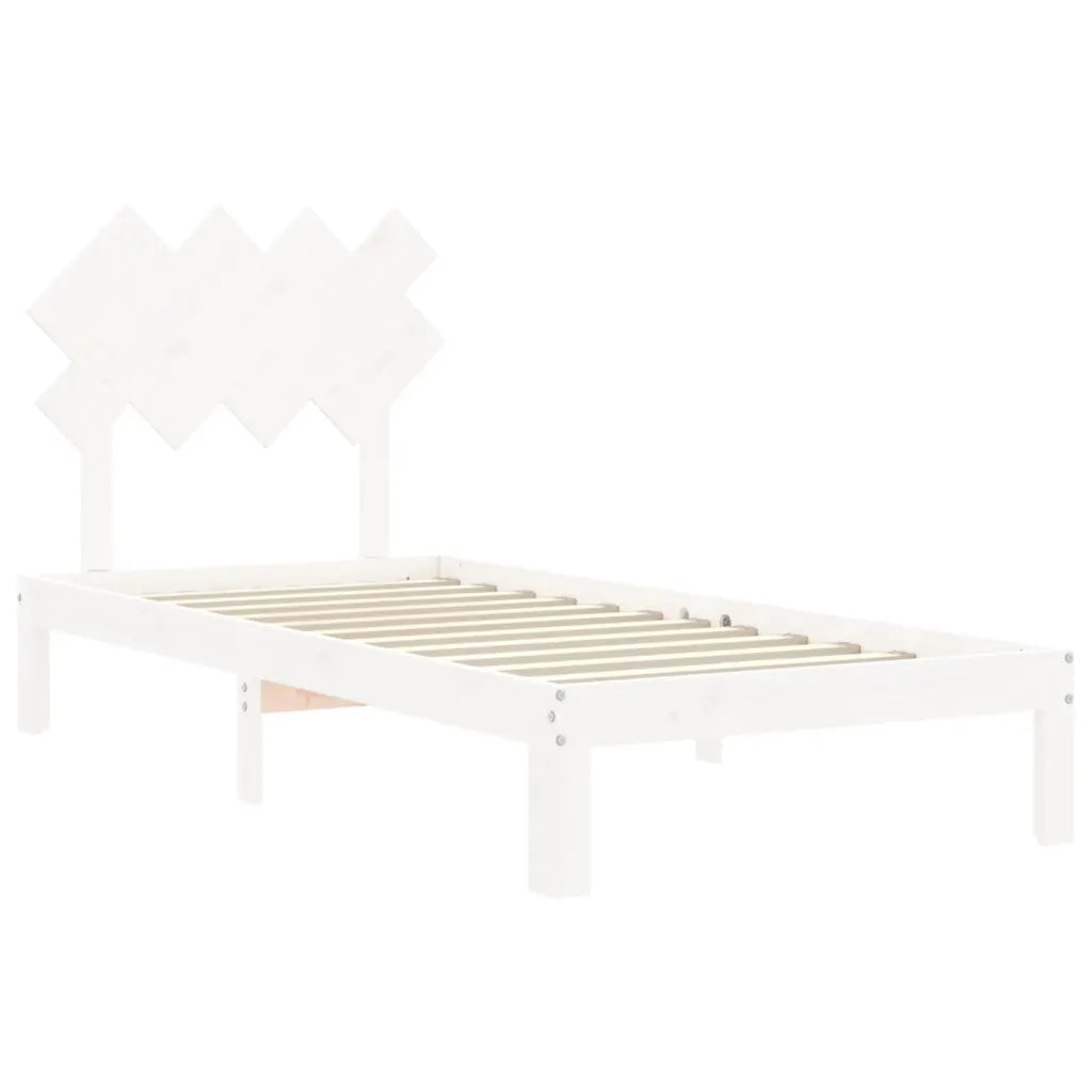 Giroletto senza Materasso-Struttura Letto Bianco 90x200 cm Legno Massello Pino 677080