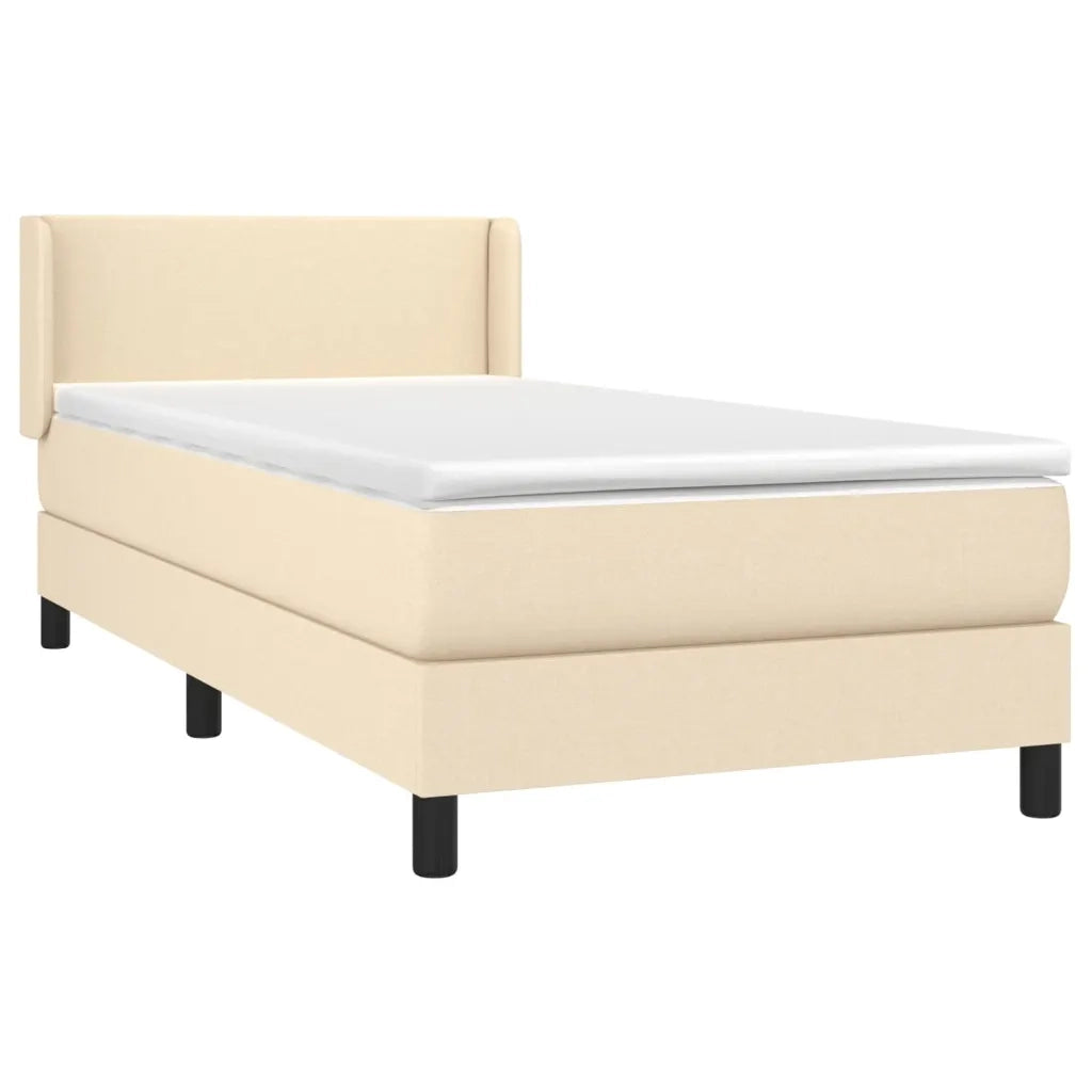 Giroletto a Molle con Materasso Crema 90x190 cm in Tessuto