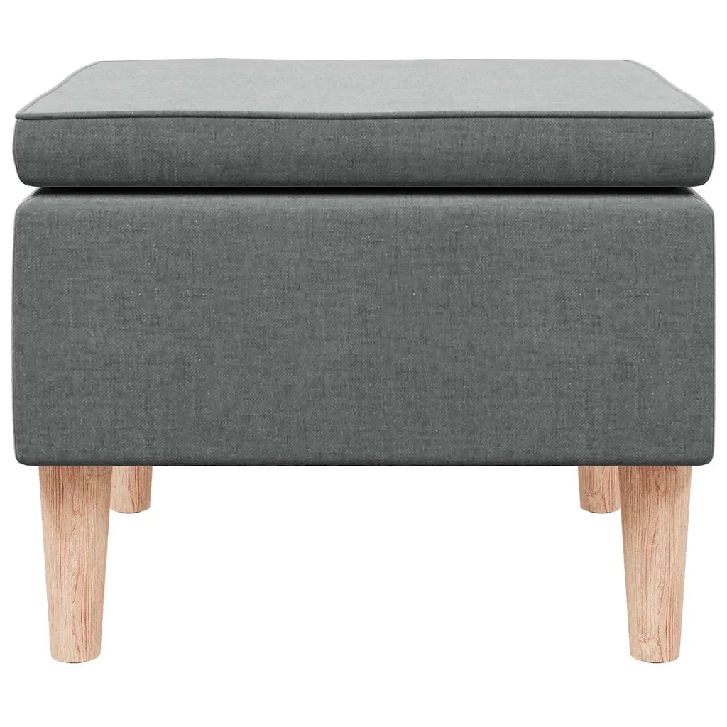 Poggiapiedi con Gambe in Legno Grigio Scuro in Tessuto 329447