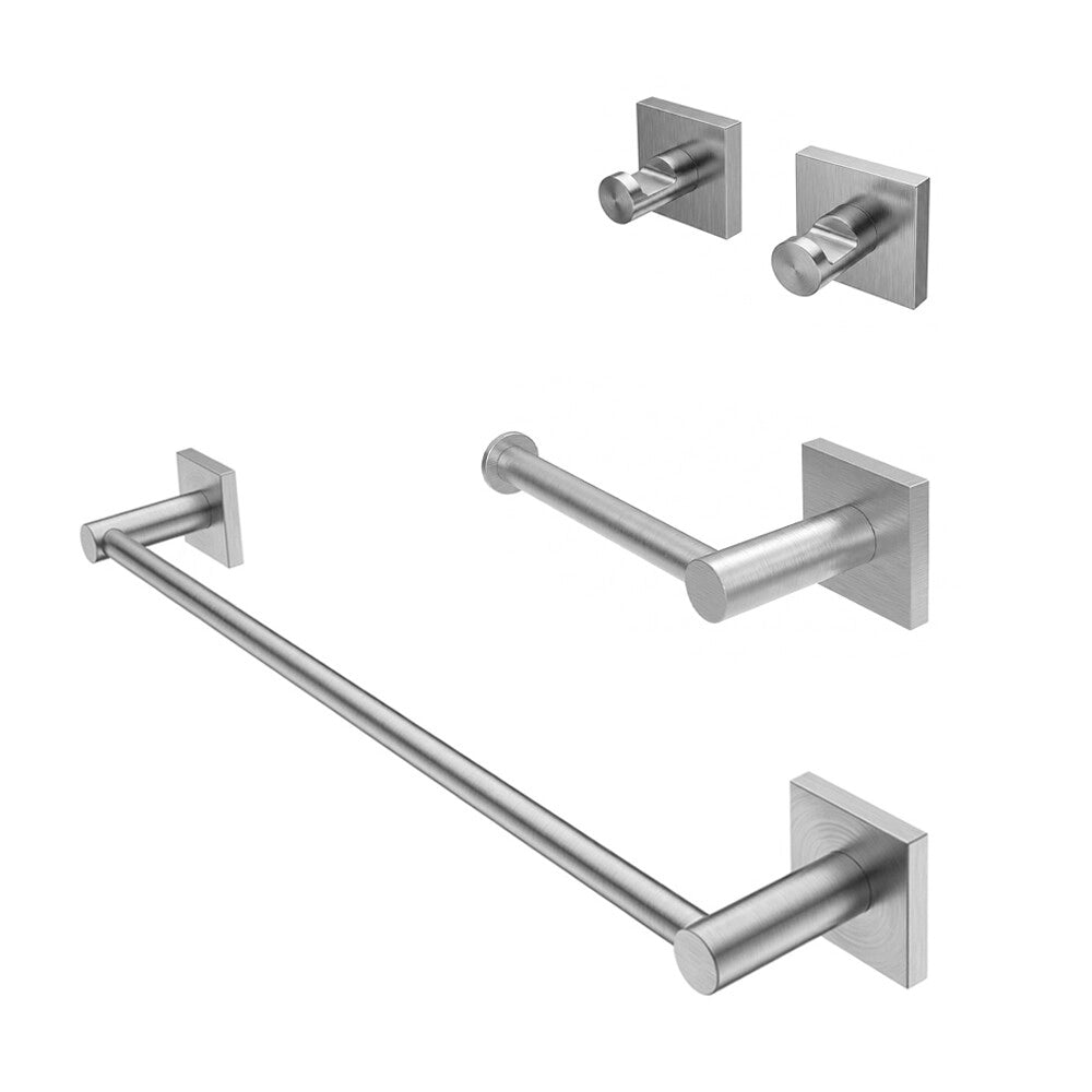 Set accessori bagno 3 pezzi con porta asciugamani 45 cm in acciaio inox spazzolato Sidera