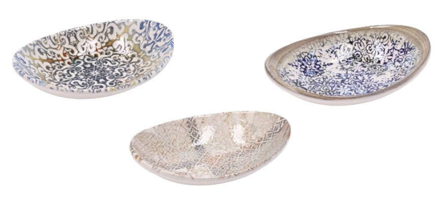 1 Pezzo Ciotola da Tavola Cucina in Ceramica Decorata 15 x 10,5 cm 3 Decori