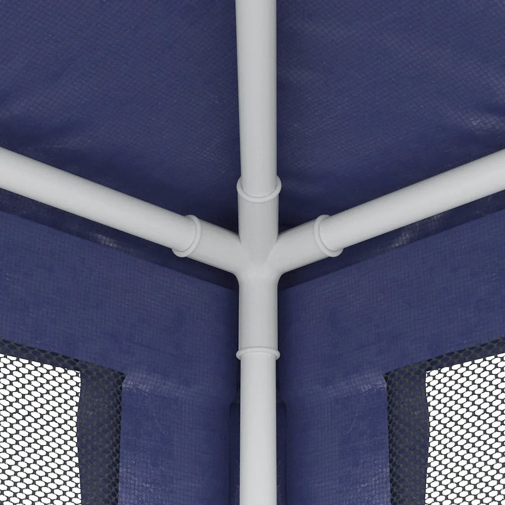 Tenda per Feste con 4 Pareti Laterali in Rete-Tenda Gazebo Blu 2,5x2,5m HDPE