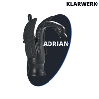 ADRIAN | Rubinetteria da bagno di design in acciaio inox con effetto cigno per lavabo lussuoso nero opaco ristorazione | miscelatore bagno 2 attacchi