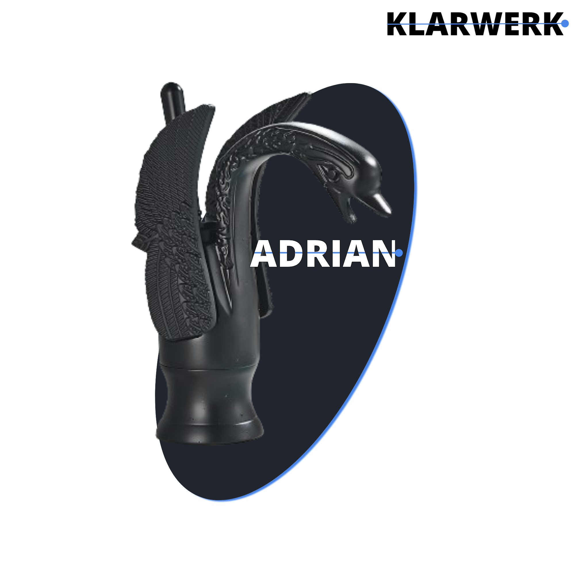 ADRIAN | Rubinetteria da bagno di design in acciaio inox con effetto cigno per lavabo lussuoso nero opaco ristorazione | miscelatore bagno 2 attacchi