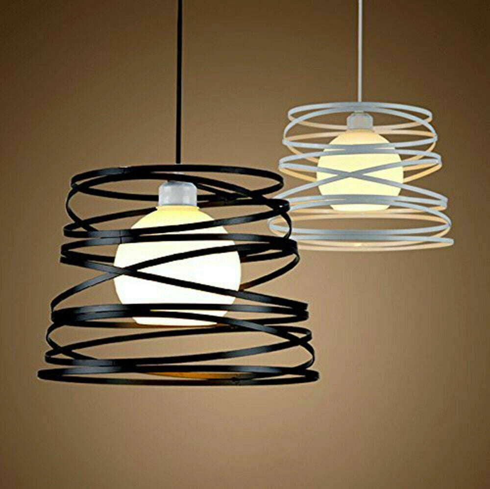 Lampadario a Sospensione Moderno con Paralume fasce in Metallo Ferro Intrecciate calda 3000k bianco