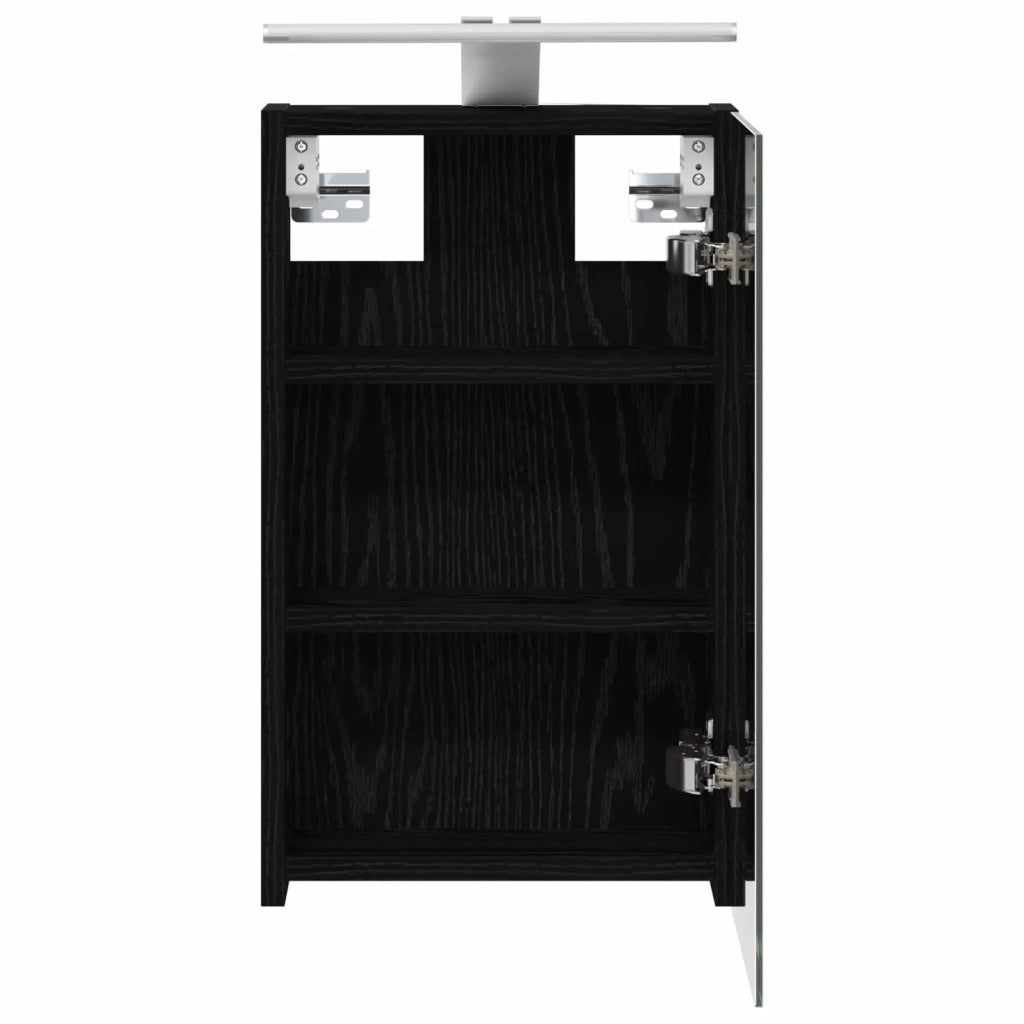 Mobiletto per specchio da bagno Rovere Nero 30 x 10,5 x 50 cm 889016