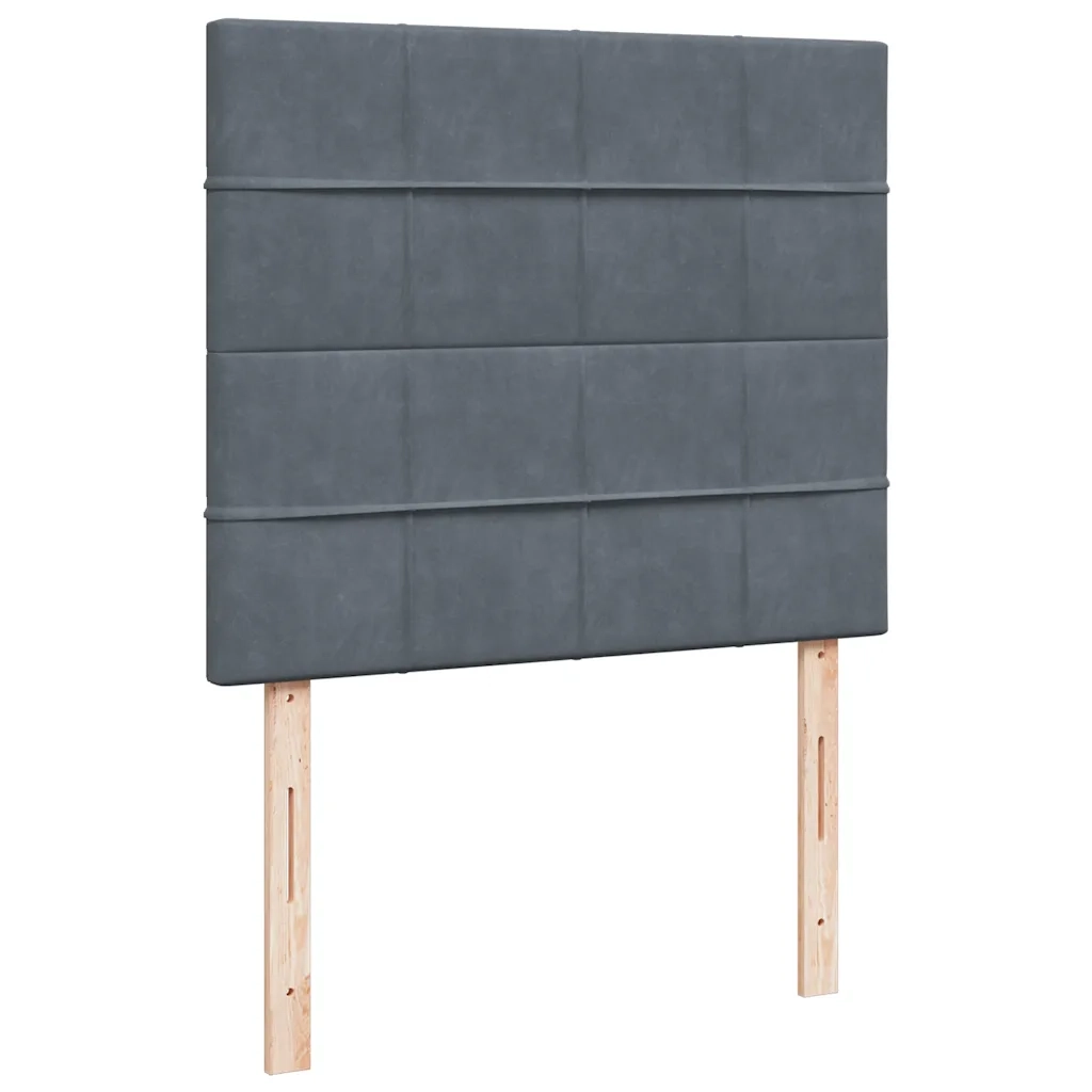 Giroletto a Molle con Materasso Grigio Scuro 120x200 cm Velluto 3292311
