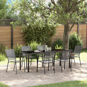Set da Pranzo da Giardino 7 Pezzi Antracite Acciaio