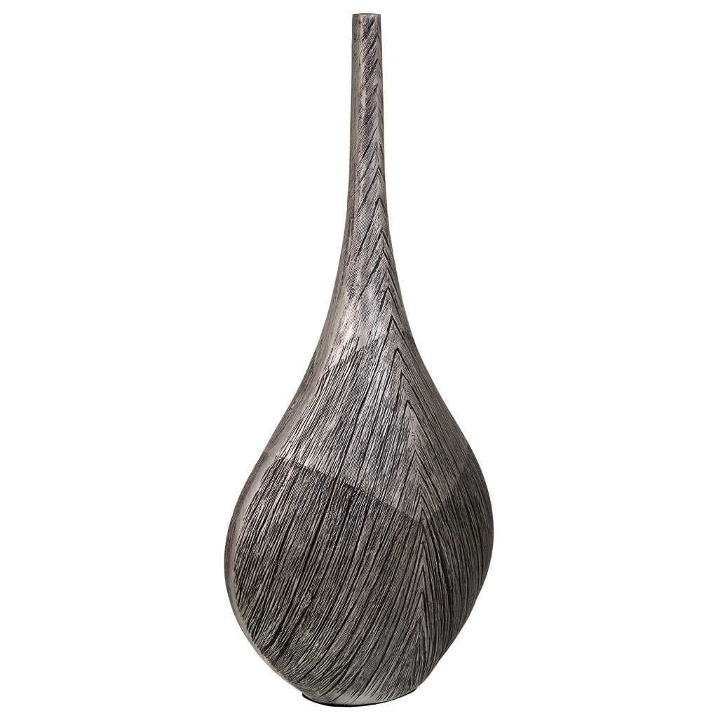 Vaso in poliresina argento 23,5x13,5x48,5h