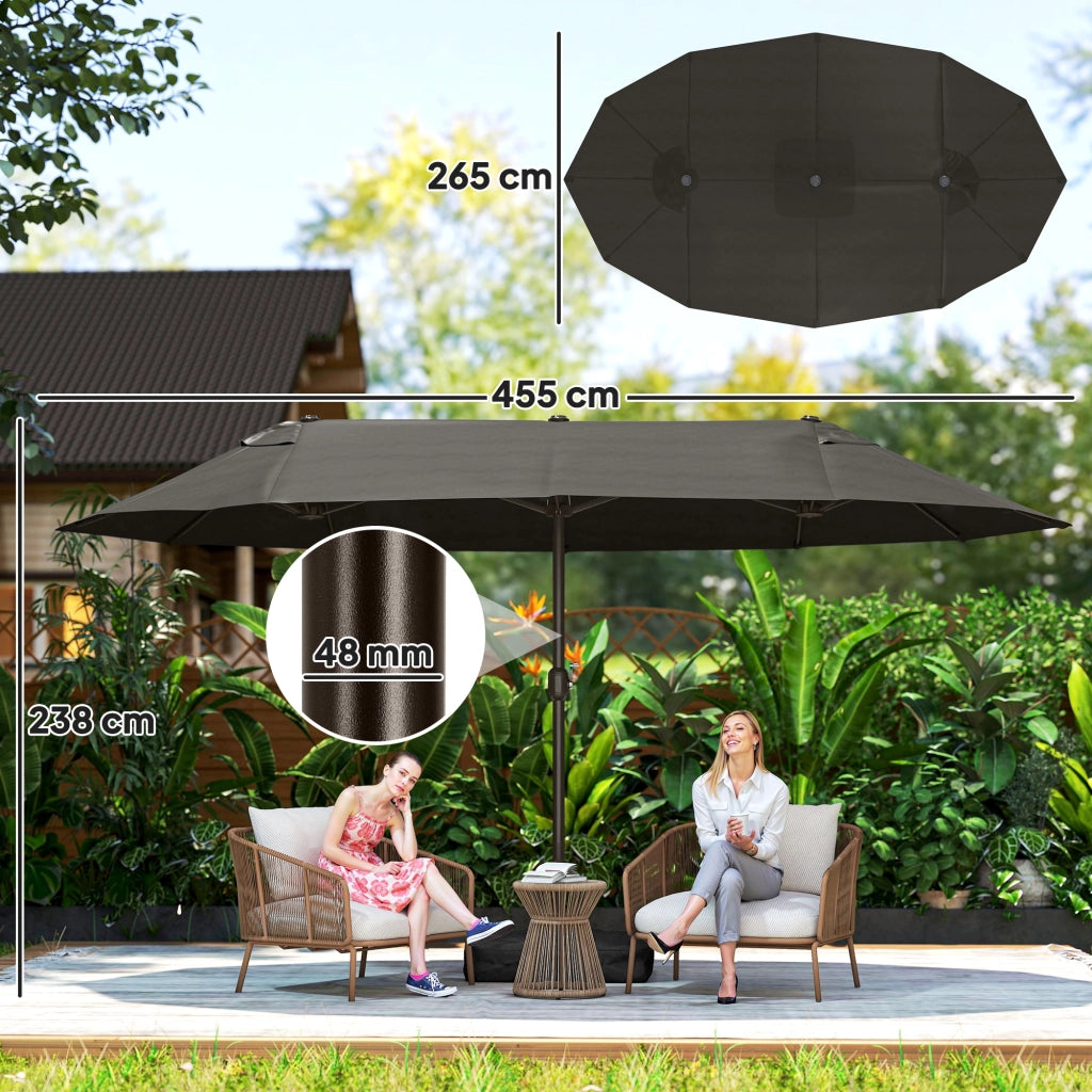 Ombrellone da giardino rettangolare ¨C zephmum ¨C grigio 460x270x240 cm