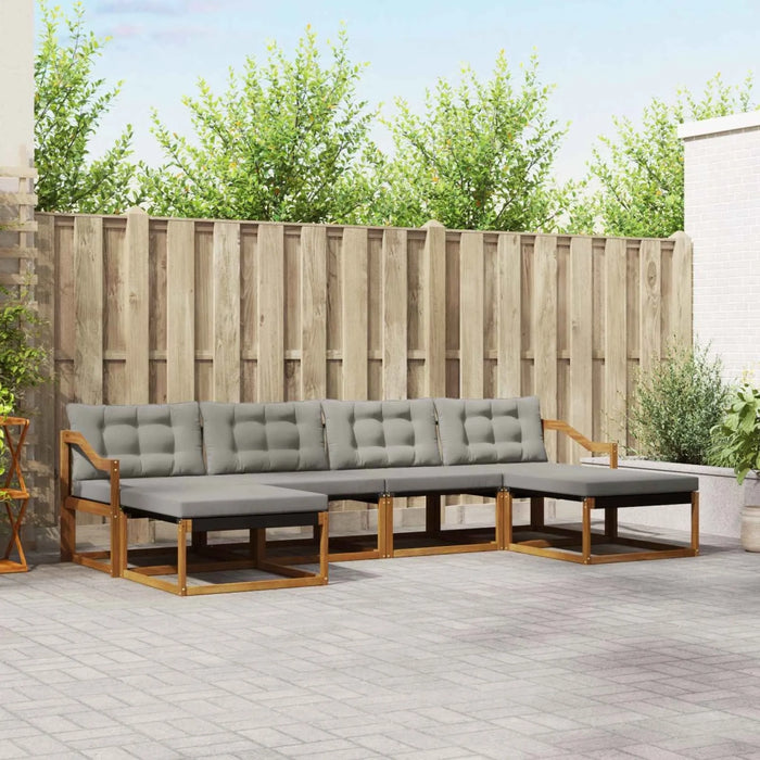 Set di divani da esterno 6 pcs Grigio Naturale e Chiaro 3369730