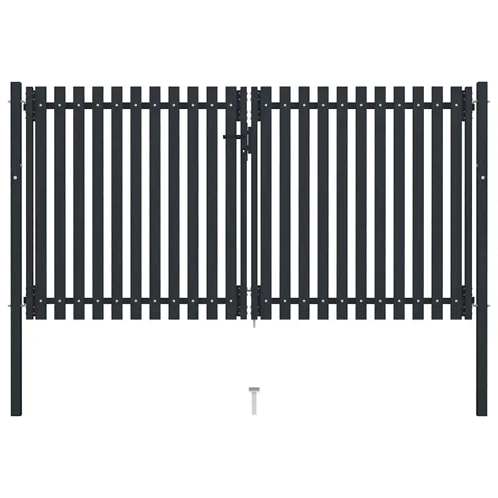 Cancello per Recinzione Doppio in Acciaio 306x220 cm Antracitecod mxl 105652