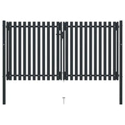 Cancello per Recinzione Doppio in Acciaio 306x220 cm Antracitecod mxl 105652