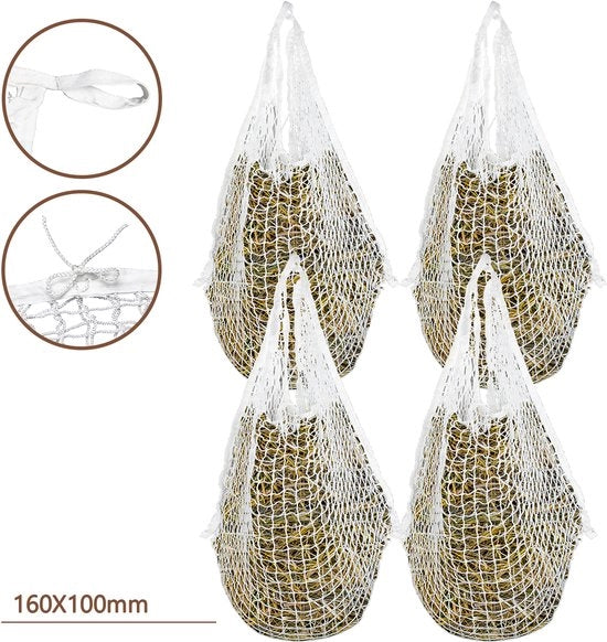 Passeggiato lento per animali 4x - alimentatore per cavalli - larghezza apertura 3 cm - Bianco - 160 x 100 cm