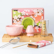 Set di Matcha 6 pezzi - Contenitore ceramico - Guardia in bambù - Setaccio in acciaio inossidabile - Supporto per guardia - Ideale per la cerimonia del tè - Set per tè