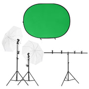 Kit per studio fotografico con illuminazione e schermo con sfondo nero 02_0042440