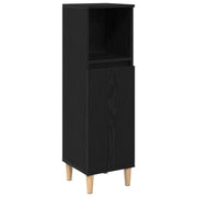 Mobiletto da Bagno | Armadio da bagno con lo scaffale Rovere Nero 30 x 30 x 100 cm