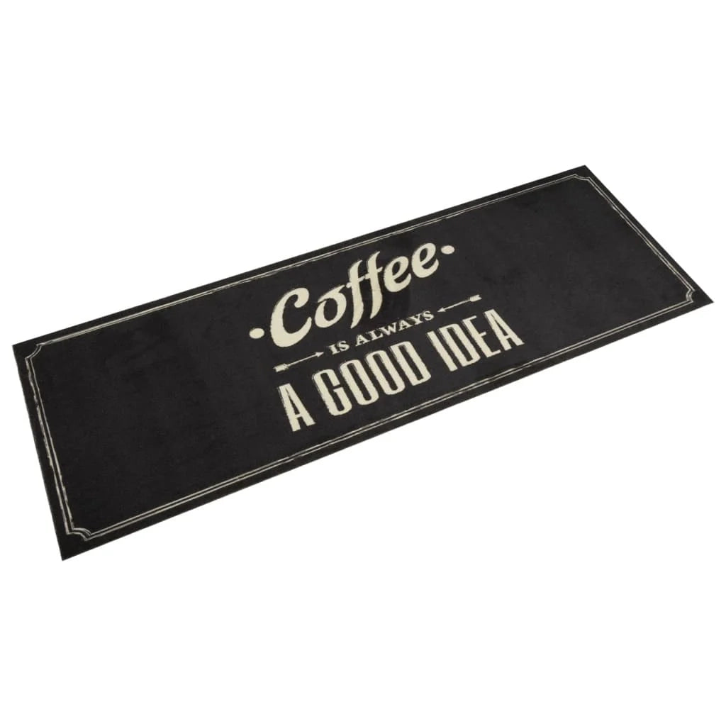 Tappetino da cucina lavabile design elegante antiscivolo 180 x 60 cm velluto antracite 02_0056436