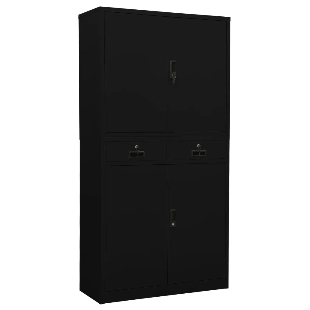 Armadio per Ufficio Nero 90x40x180 cm in Acciaio cod mxl 38366