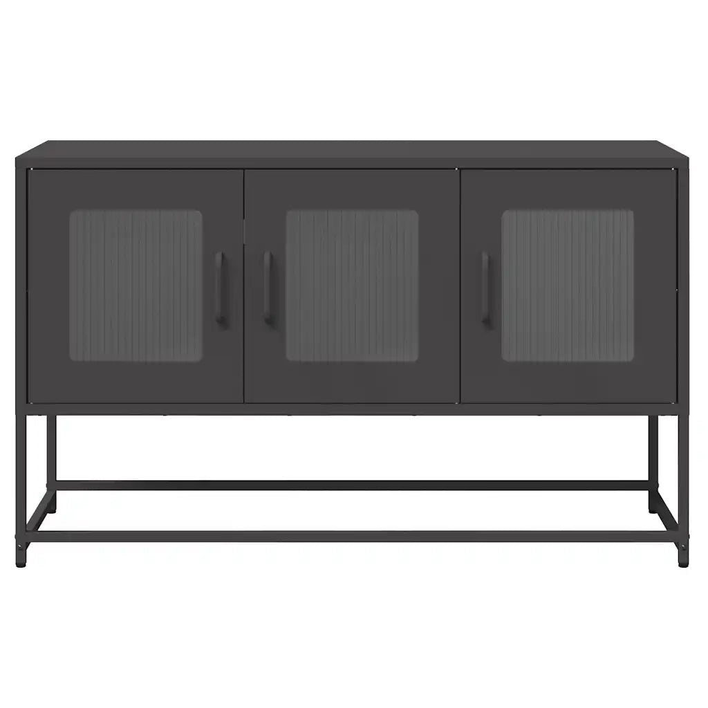 Mobile TV Nero 100,5x39x60,5 cm in Acciaio Laminato a Freddo 853338