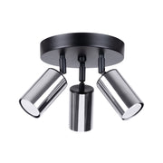 Lampada moderna in tubo di acciaio Winx FI6/10 a 3 luci, colore nero cromato, IP20 GU10
