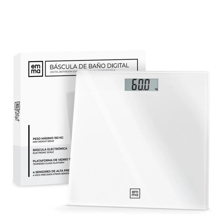 Bilancia Pesapersone in Vetro Digitale Bianco Max 180 kg / 50 g Emma