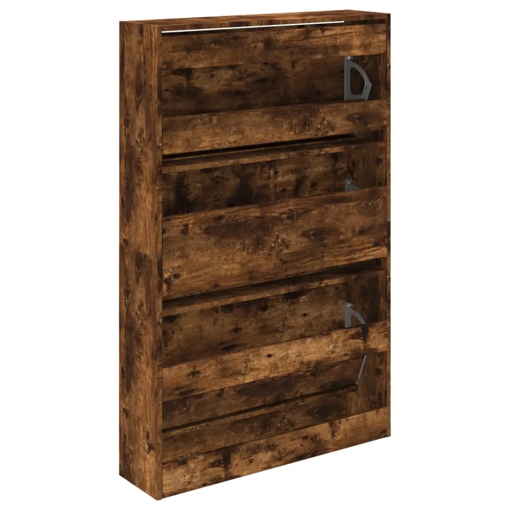 Scarpiera | Mobile per scarpe Rovere Fumo 80x21x125,5 cm in Legno Multistrato