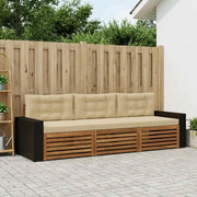 Set di divani da esterno 3 pcs Naturale e Beige Poliestere 3382976