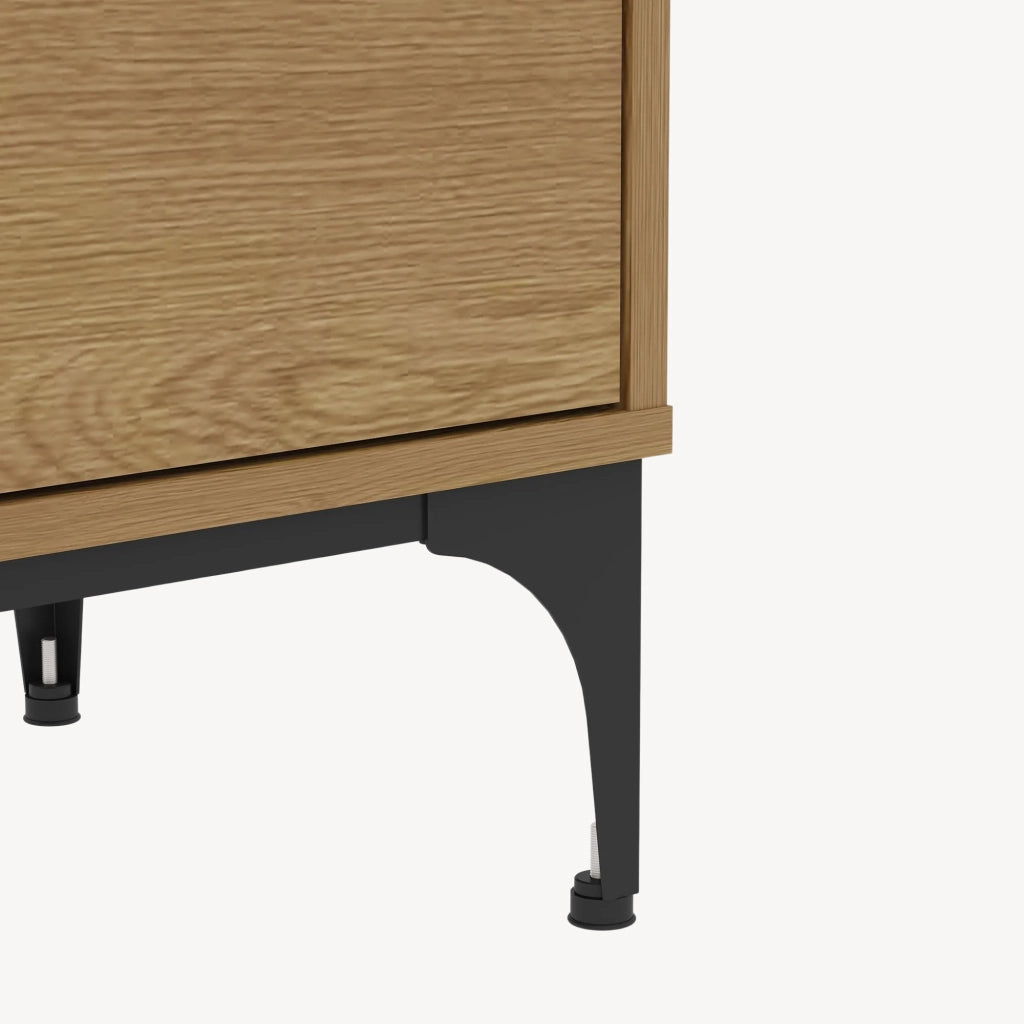 Libreria Kistiandi con 6 Vani Aperti e Cassetto 137 x 60 x 35 cm - Effetto Rovere Scuro [en.casa]