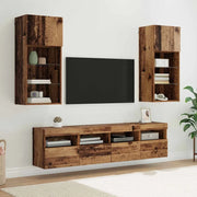 Mobile da Muro per TV con LED 5 pz-Set di 5 Credenza per TV Legno vecchio