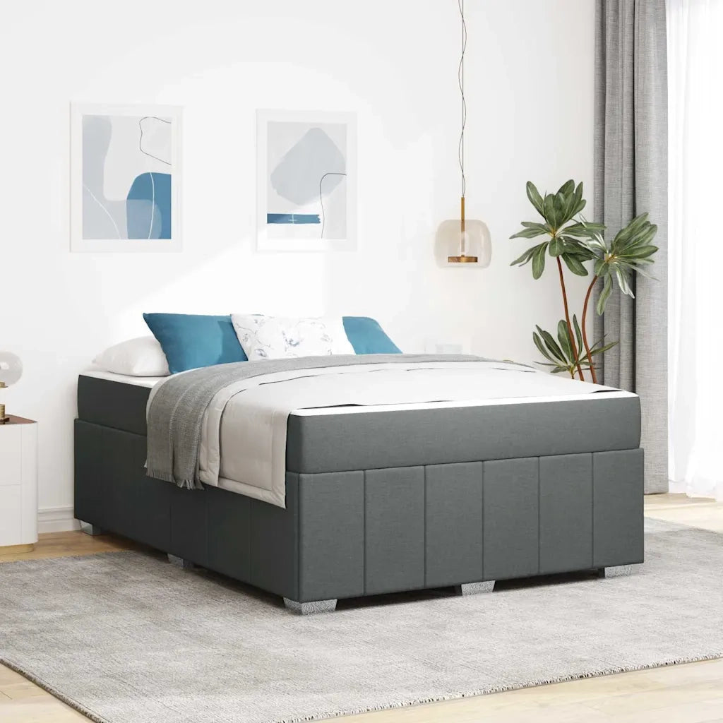 Struttura del letto Grigio scuro 140 x 200 cm Tessuto
