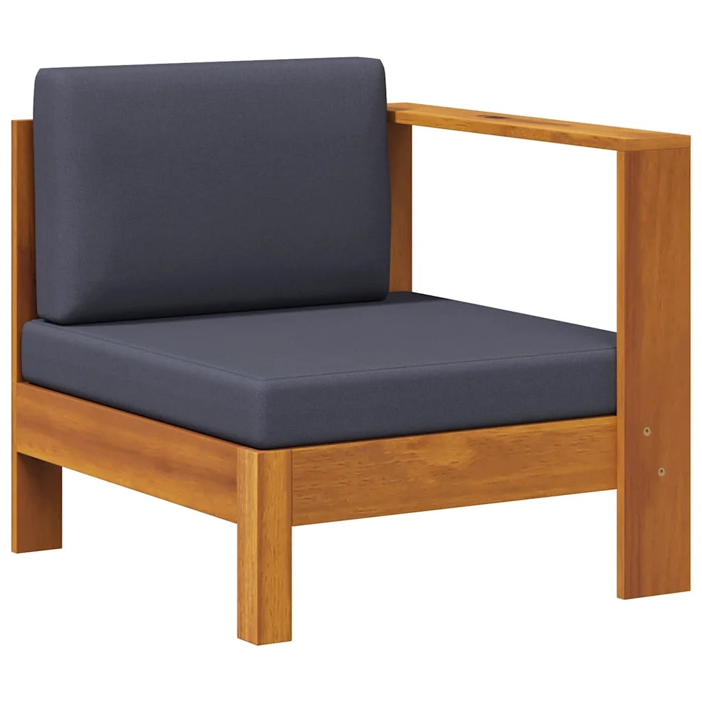 Divano Centrale con 1 Bracciolo Grigio Scuro Massello d'Acacia cod mxl 77782