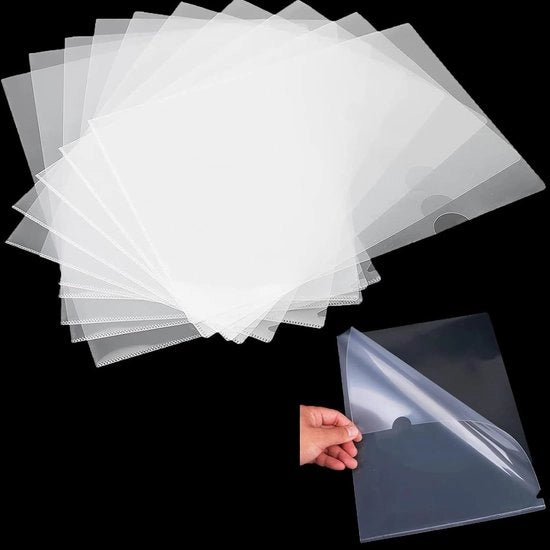 Portafoglio A4 - Copertine in Plastica Translucida - Leggero e Resistente - Ideale per Documenti A4 - 50 Unità - Utile per la Conservazione - Copertine Documentarie