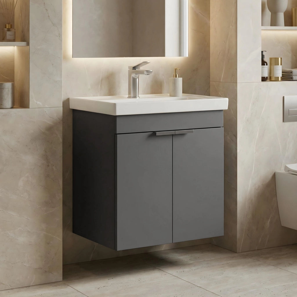 Mobile lavabo "Desna 50" - 50 x 38 x 58 cm - Antracite opaco