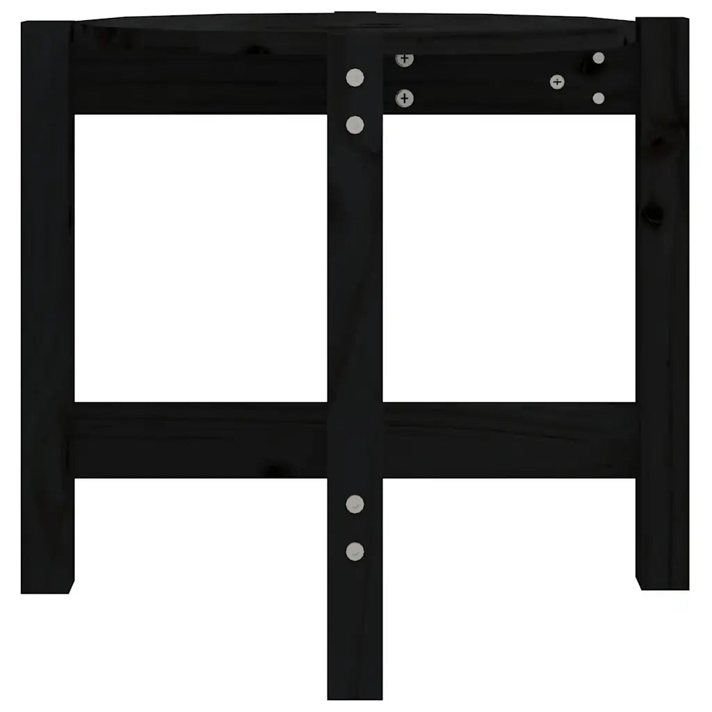 Tavolino da Salotto-Tavolino da soggiorno-Tavolo Nero ? 52,5x45 cm in Legno Massello di Pino