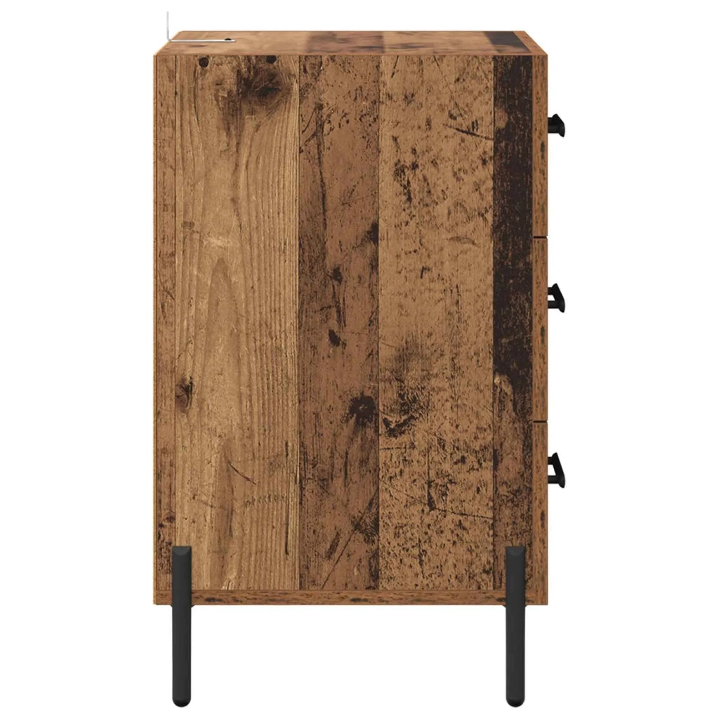 Comodino | Armadio da Notte | Mobiletto da notte con cassetto Legno vecchio 40 x 40 x 66 cm