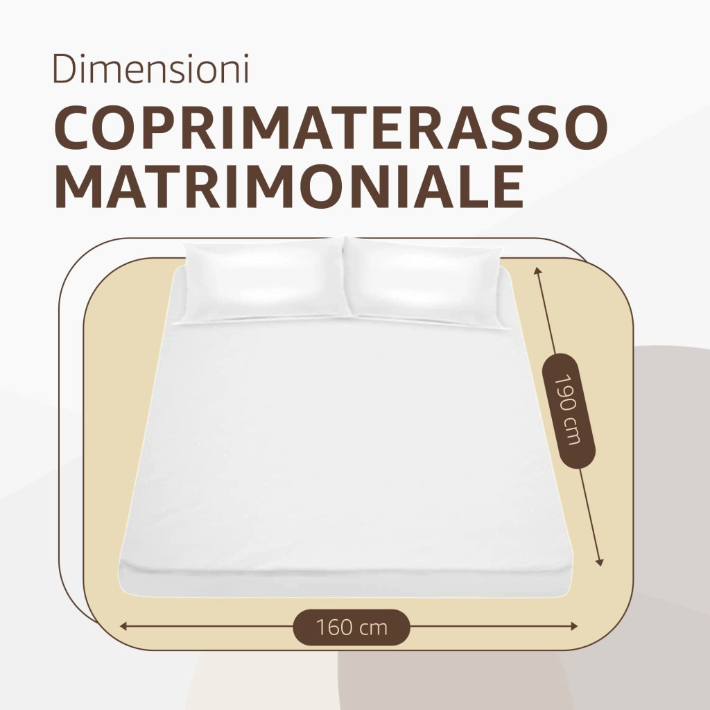 SONIT - Coprimaterasso Impermeabile - Cerata Letto - Copri Materasso Antiacaro Anallergico - Anti Macchia e Umidità Misura: MATRIMONIALE 160X190