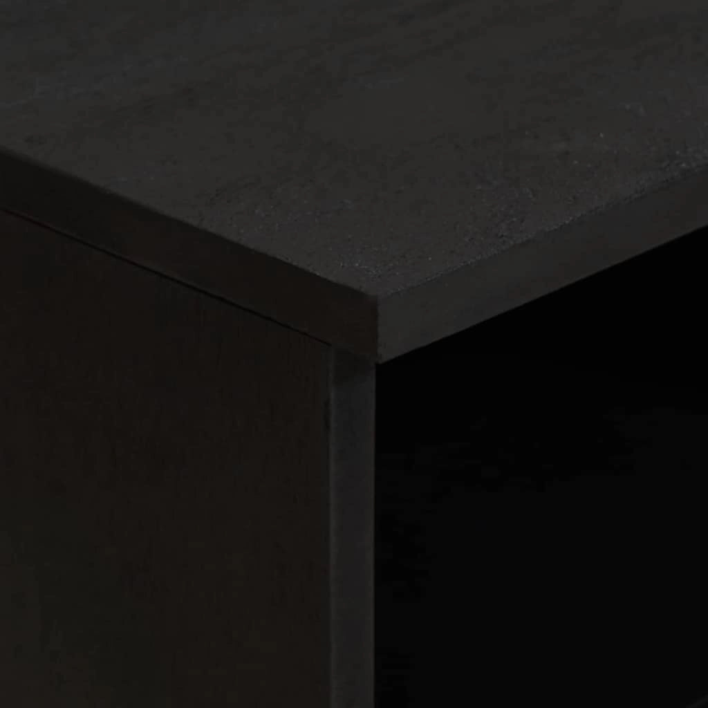Mobile porta TV rettangolare con pratico contenitore 70 x 33 x 46 cm stile contemporaneo legno massello di mango nero 02_0057890
