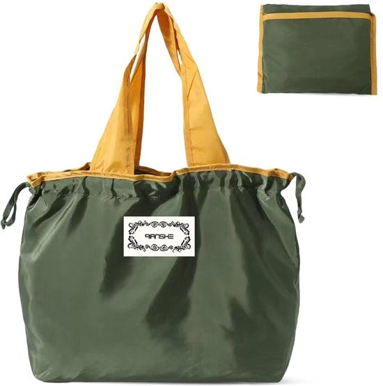 Tas da spesa pieghevole - Tas da spesa riutilizzabile - Tas da spesa portatile - Tas da spesa lavabile - Corda di trascinamento - 47 x 35 cm - Tas da spesa portatile