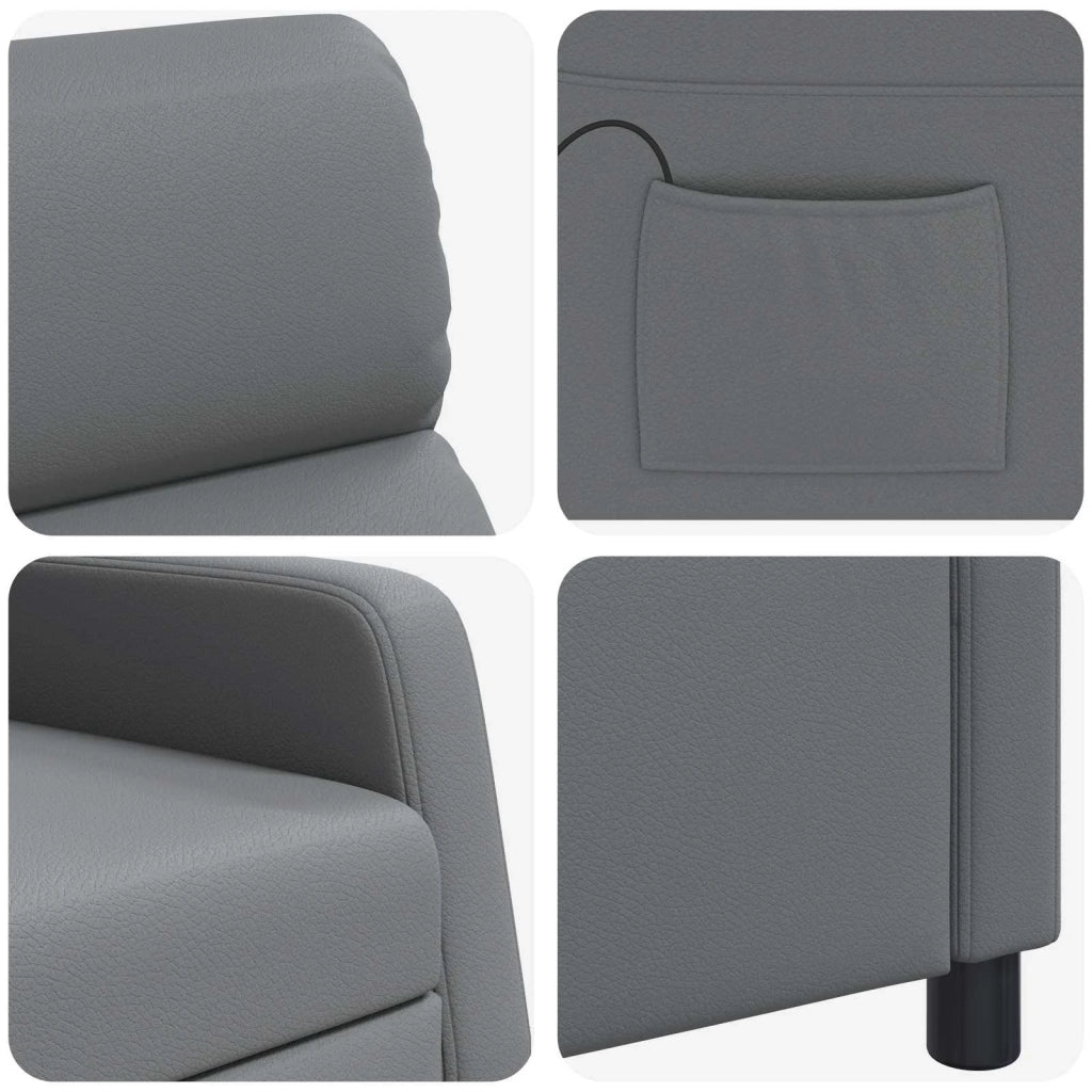 Divano Sedia-Poltrona Massaggiante Grigio Similpelle 785601