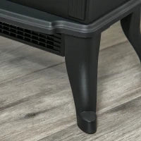 Camino Elettrico da Terra con 2 Livelli di Potenza 750/1500 W, Effetto Fiamma, Area di Copertura 15-20 m², Nero