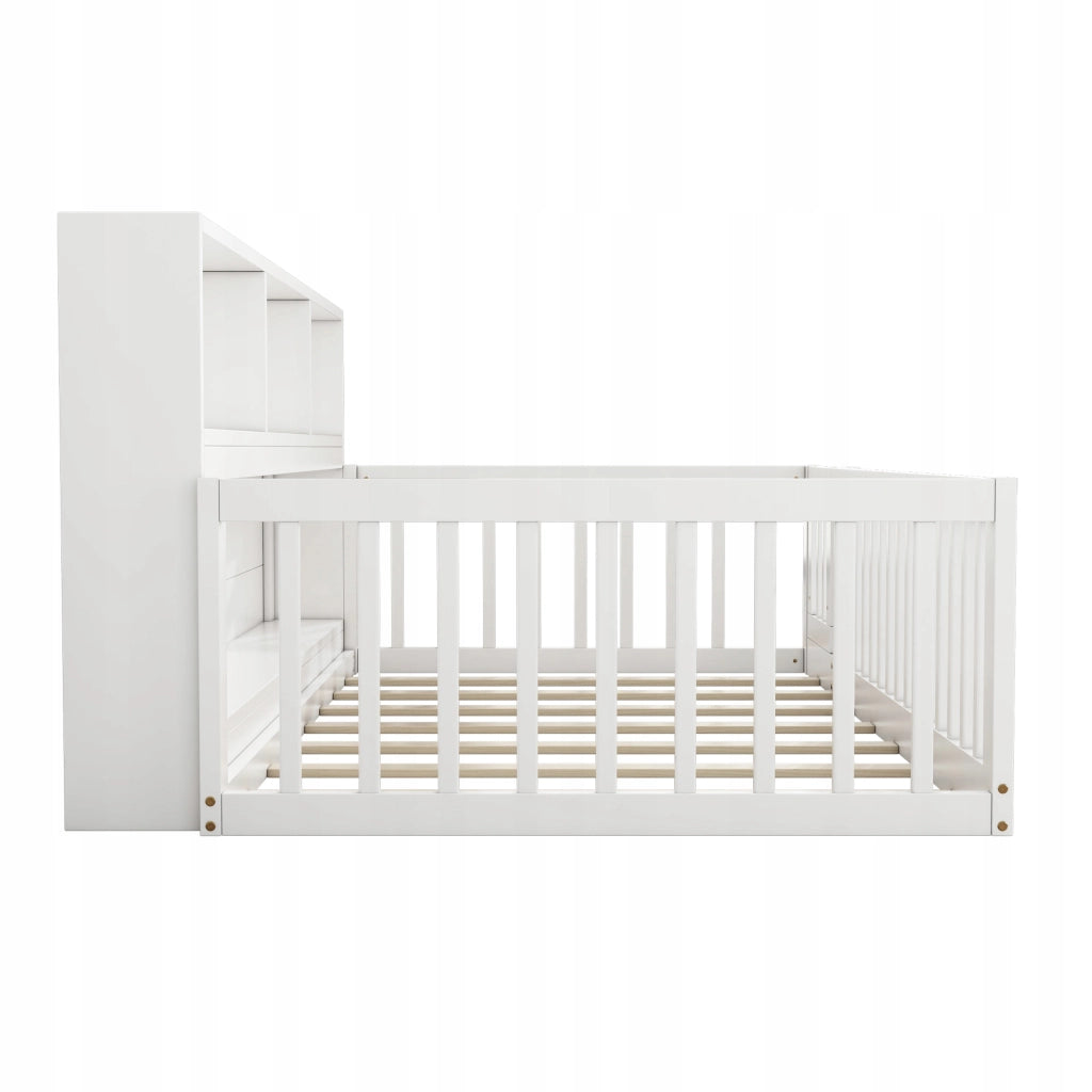 Letto a giorno in pino 90x200 bianco con contenitore - Xylo