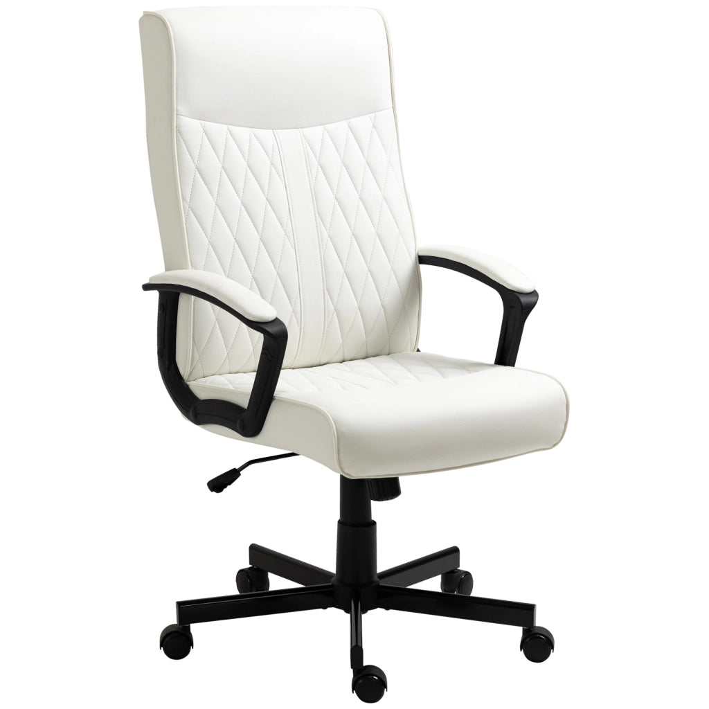 Sedia da ufficio con schienale alto ¨C zephmum ¨C Altezza e inclinazione regolabili 65x65x102-112,5 cm bianco