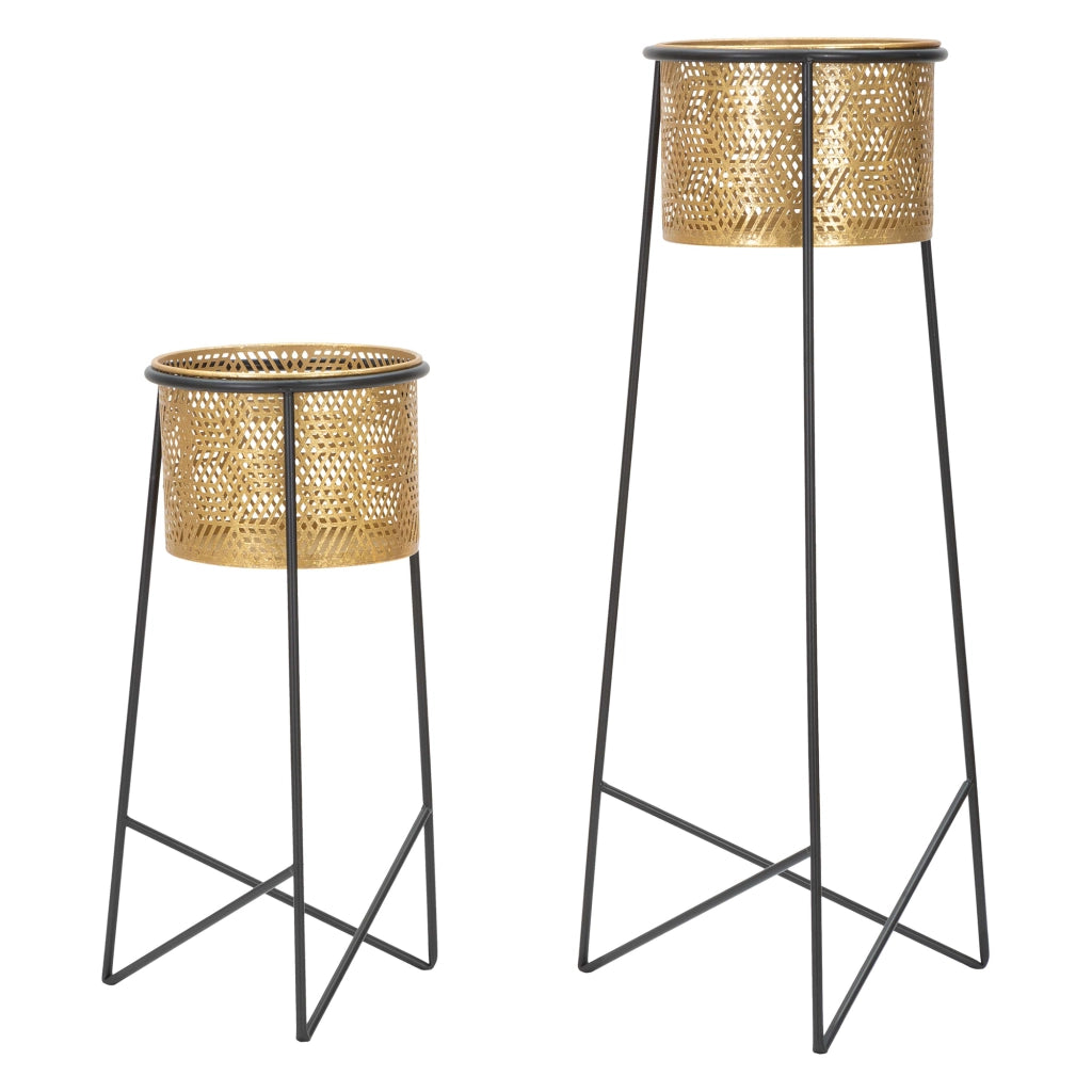 Copan, Vaso set 2 Vasi, Portavasi Rimovibili, oro