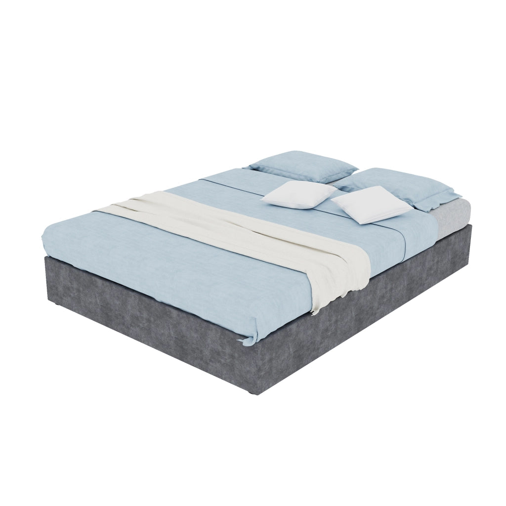 letto tela e metallo grigio 140 x 200 cm