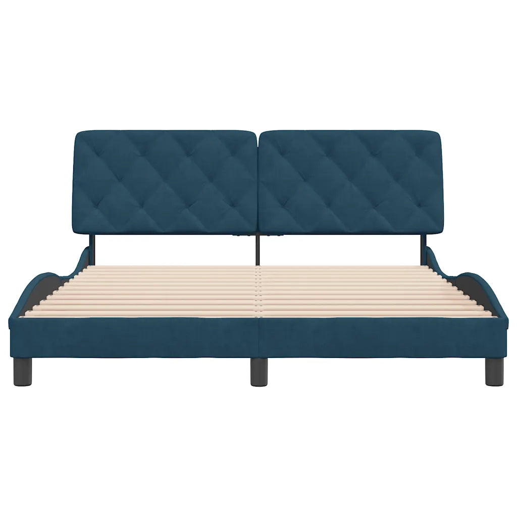 Giroletto senza Materasso Blu 160x200 cm in Velluto 3207933