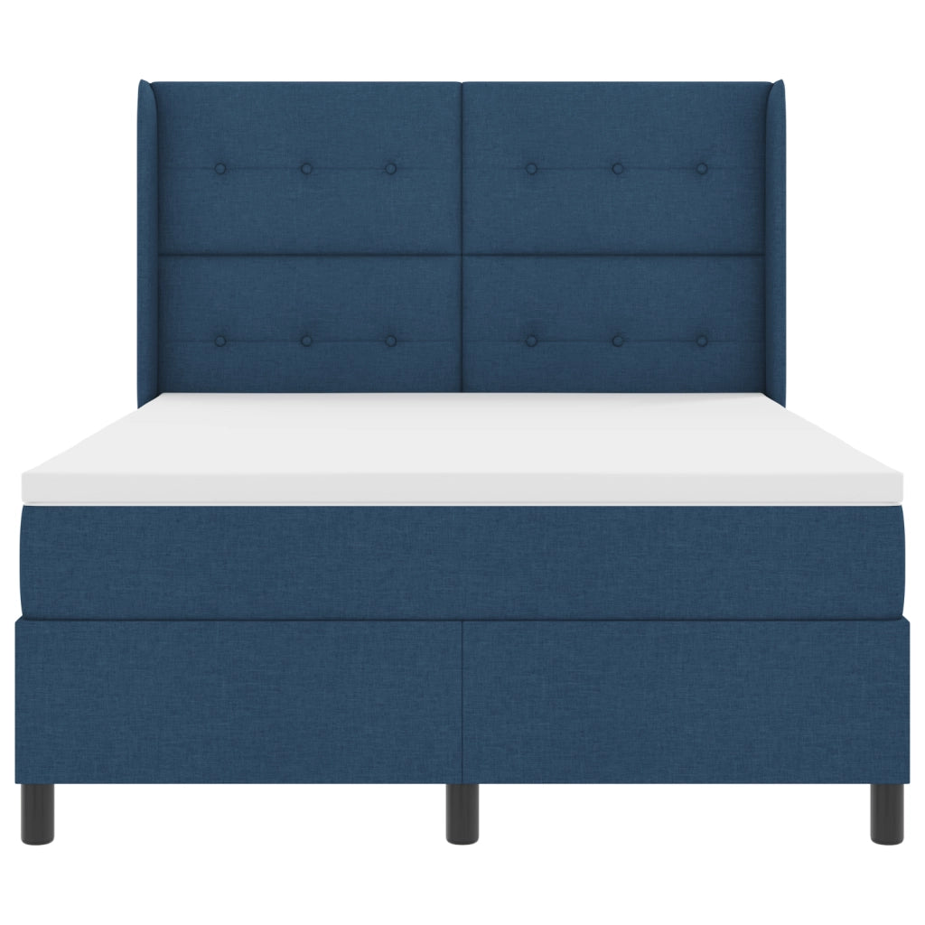 Letto a Box con Materasso e LED Blu 160x200 cm Tessuto