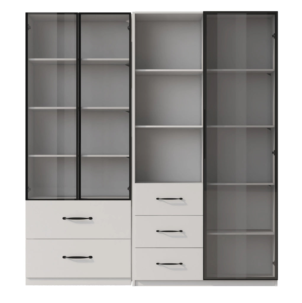 Vetrina LED modulare bianca 140 x 40 x 160 cm